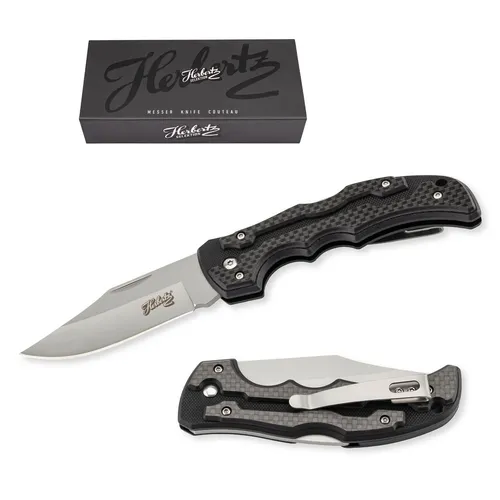 HERBERTZ SELEKTION Taschenmesser - G 10 & CARBONFASER - NEU - 10000674 - Hochwertiges Taschenmesser mit Klingenlänge von 9 cm und leichtem G10-Carbonfaser-Griff. Ideal für Outdoor-Aktivitäten und den täglichen Gebrauch.