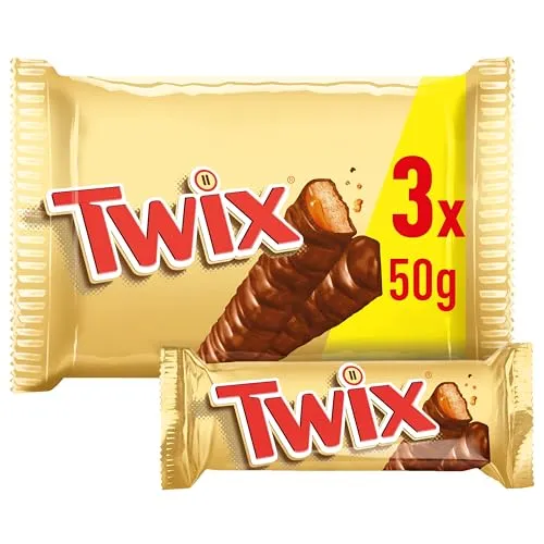 Twix Schokolade Multipack, Karamell & Keks Schokoriegel (3 x 50g =150g)