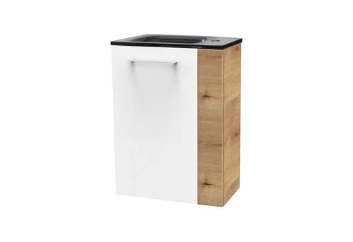 FACKELMANN Waschbecken SBC MILANO Gäste WC Set 2-teilig 45 cm, Braun hell