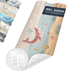 avakido Badewannenmatte Kinder rutschfest - Inklusive 2 Haken, Wunderwal