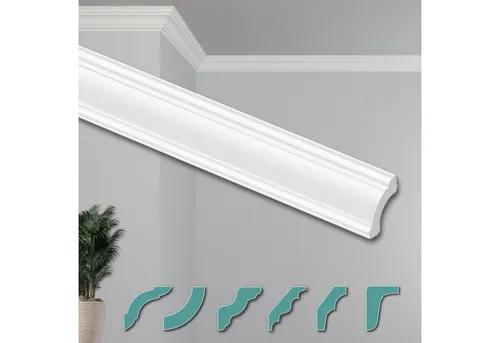 Hexim Deckenleiste ZG12, 20 Meter - Modernes XPS Styropor - Deckenleisten für elegante Raumgestaltung, aus leichtem XPS für einfache Montage und Feuchtigkeitsresistenz, ideal für jeden Raum.