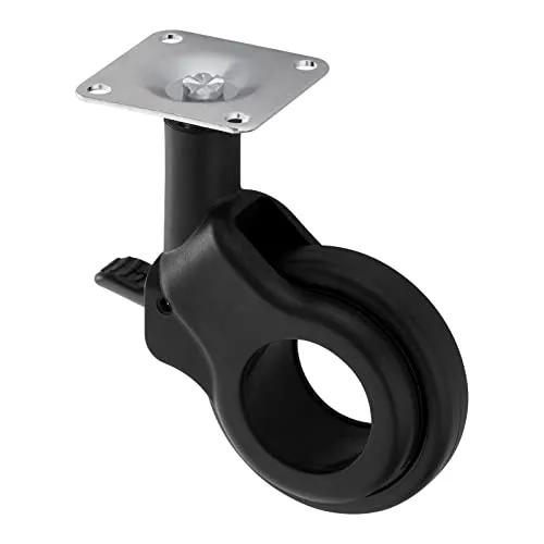 Design Möbelrolle BONN schwarz mit Bremse (Feststeller), Ø 60 mm, belastbar bis 30 Kg, Höhe 92,5 mm Lenkrolle Transportrolle von SOTECH