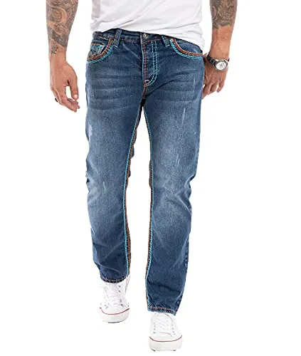 Rock Creek Herren Jeans Hose Comfort Fit RC-2270 Dunkelblau W36 L36 - Jeans für Herren im Comfort Fit, idealer Tragekomfort und lässiger Look, perfekt für Büro und Freizeit.