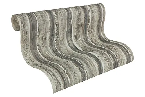 A.S. Création Papiertapete Dekora Natur, Mustertapete in Dielenoptik, beige, braun, grau, 958372