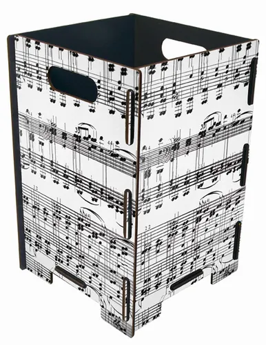 Werkhaus Papierkorb Noten Weiß Abfallkorb Mülleimer (ohne Inhalt)