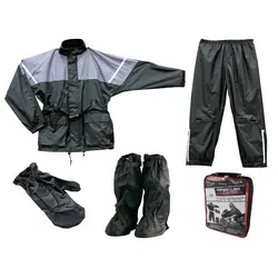 roleff Regenjacke RO1005 –Regenset mit Jacke, Hose, Handschuh und Stiefelüberziehern zum Überziehen - über die Motorradbekleidung XXL