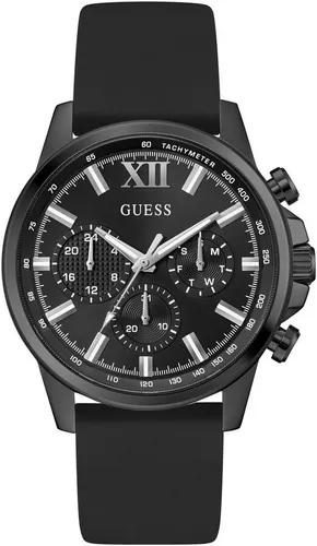 Guess Multifunktionsuhr WALKER GW0913G3, Quarzuhr, Armbanduhr, Herrenuhr, Datum, Wochentag, Silikonarmband