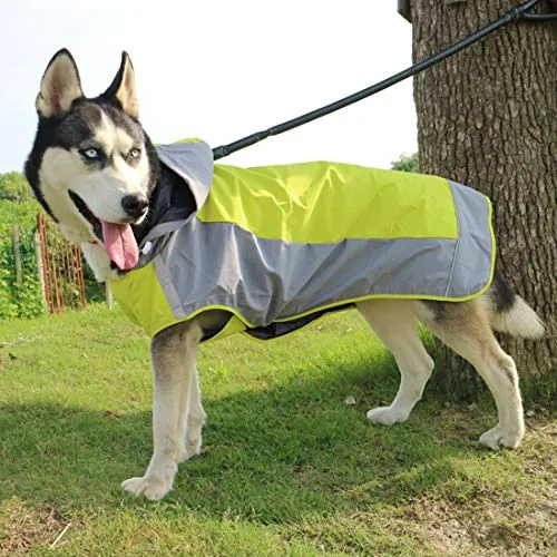 VICTORIE Hund Regenmantel Schneejacke Regensjacke Warm Poncho Herbst/Winter Wasserdicht Winddicht Reflektierende für große mittlere Hund Grün S