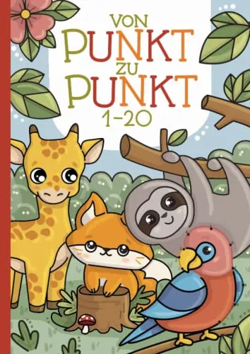 Von Punkt zu Punkt: Lerne die Zahlen von 1 bis 20 spielerisch mit liebevoll gestalteten Tier-Motiven kennen.