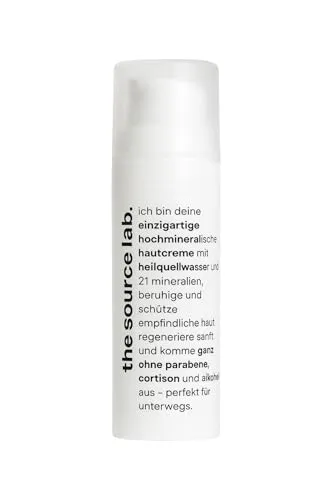 the source lab. Hautcreme für empfindliche Haut, 15ml, Reisegröße, mit wertvollen Mineralien und Sheabutter