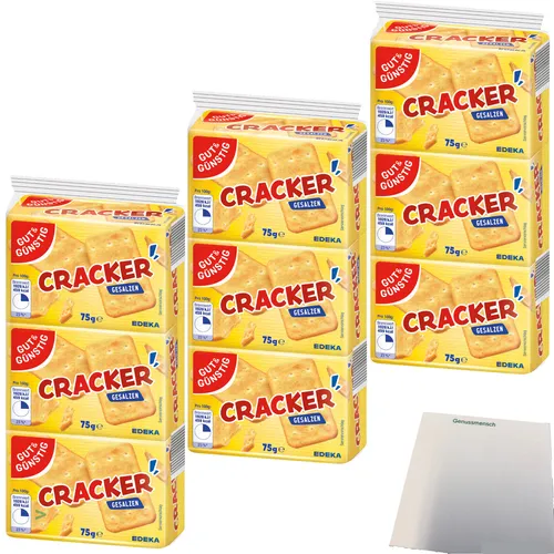 Gut&Günstig Cracker gesalzen 3er Pack 9x75g Packung usy Block