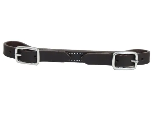 Western Kinnriemen Curb Strap Dunkelbraun