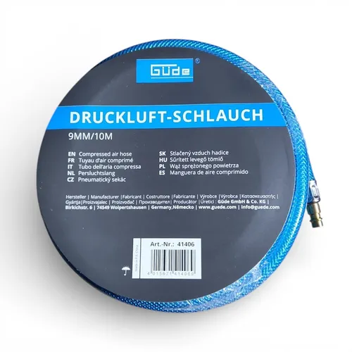 Güde Druckluft Gewebe-schlauch Set , 10m x 9mm Druckluftschlauch