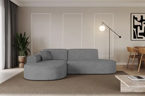 ALTDECOR Ecksofa MARI-L1 - L-Form 243x171 cm in Grau - Ecksofa in L-Form für stilvolle Wohnzimmer, mit hochwertiger Polsterung und robuster Konstruktion für maximalen Komfort und Langlebigkeit.