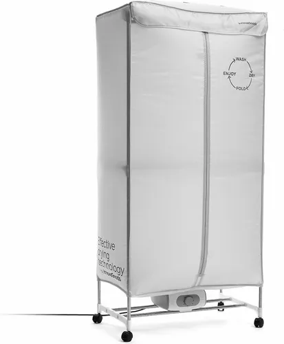 InnovaGoods Elektrischer Wäschetrockner - Grau, kompakt und mobil - Wäscheständer mit abnehmbarem Bezug, 6 Bügeln und 360° drehbaren Rädern. Ideal für platzsparendes Trocknen und vielseitig einsetzbar, max. Temperatur 70°C.