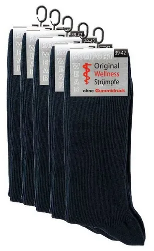 Wowerat Gesundheitssocken 5 Paar Wellness-Socken, Baumwolle, ohne Gummidruck, für Damen & Herren (5 Paar)