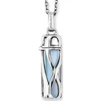 Engelsrufer Damen Halskette mit Kraftstein Anhänger - Hochwertige Kette aus Sterling Silber mit austauschbarem Rosenquarz-Anhänger, in zwei Längen verstellbar und nickelfrei – ideal für Allergiker.