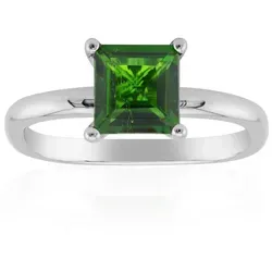Cavill Solitärring Cavill Ring Diopsid 1,11 ct platinbeschichtet Sterlingsilber grün (1-tlg) grün|silberfarben 57