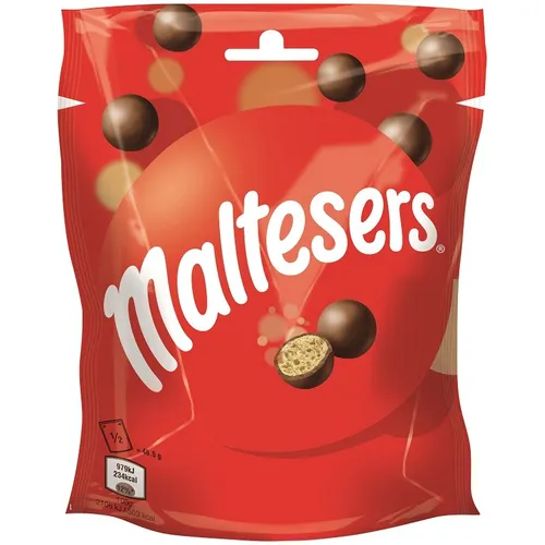 Maltesers Schokobonbons Standbeutel 93g - Leckere Schokobonbons mit knusprigem Malzkern, umhüllt von cremiger Milchschokolade. Ideal zum Teilen! UTZ zertifizierter Kakao.