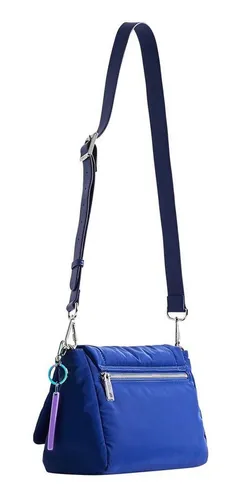Desigual Womens BOLS_Happy Copen Across Body Bag, Blue - Umhängetasche in blau mit stylischem Anhänger, praktischen Innentaschen und Außentasche für optimalen Stauraum, ideal für den täglichen Gebrauch.