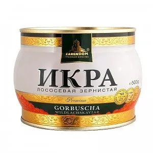 Zarendom Gorbuscha Lachskaviar Premium 500 g Dose - roter Kaviar - Kaviar & Fischrogen, traditionell hergestellt nach russischer Rezeptur und ideal für Gourmetliebhaber, frisch und kühl gelagert für besten Genuss.