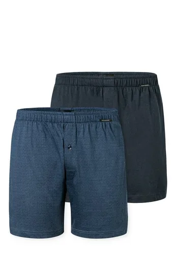 Schiesser Herren 2 Pack Boxershorts - Weiche Jerseyboxer im Doppelpack - Herren-Boxershorts im Zweierpack mit zwei unterschiedlichen Designs, ideal als Geschenk. Bequeme Passform und weiche Single-Jersey-Qualität für höchsten Tragekomfort.