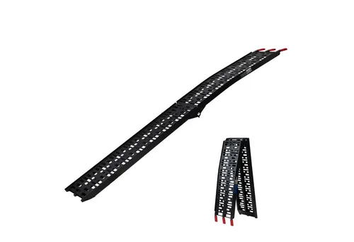 Baumarktplus TRUTZHOLM Auffahrrampe klappbar 228 cm - 340 kg Traglast - Transportgeräte & Rampen: Klappbare Aluminiumrampe für Motorräder, Roller und E-Bikes mit sicherem Halt und Tragkraft von 340 kg. Ideal für einfache Handhabung und platzsparenden Transport.