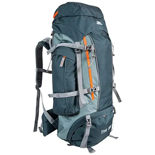 Trespass Trek 66l Rucksack Grün - Rucksack (66L) mit wasserdichtem Material, gepolsterten Schultergurten und ideal für Outdoor-Abenteuer.