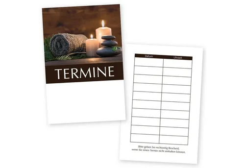 cosmeticPlus Terminplaner Terminkarten für Wellness & Massage, 5 - 10 Termine je Terminzettel
