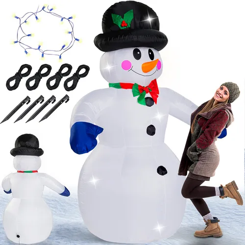 DeubaXXL Aufblasbarer Schneemann mit 20 LEDs von Deuba