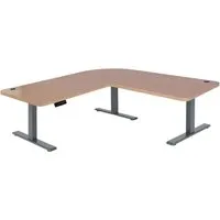 Eck-Schreibtisch MCW-D40, elektrisch höhenverstellbar - Kinderschreibtisch 178x178cm, stufenlos höhenverstellbar für ergonomisches Arbeiten, MVG-zertifiziert und ideal für kreative Lernumgebungen.