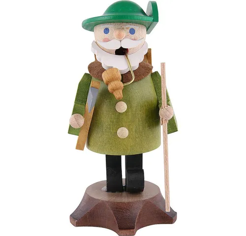 Erzgebirgische Volkskunst Richard Glässer Räuchermännchen Michel (11cm) - Nussknacker, handgefertigter Räuchermann aus dem Erzgebirge, ideal für eine traditionelle Weihnachtsdekoration.