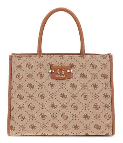 GUESS Neda 2 Compound Tote Bag Latte Logo - Stylische Schultertasche von GUESS mit praktischem Hauptfach für alle wichtigen Utensilien. Perfekt für den Alltag, Maße: 33,5 x 26 x 12 cm.