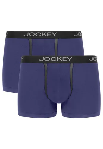 Jockey Chafe Proof Pouch Trunk Herren, Gr. L, blau - Herrenunterhosen im praktischen Doppelpack, aus elastischer Microfaser für optimalen Tragekomfort und perfekten Sitz ohne Einschnüren.