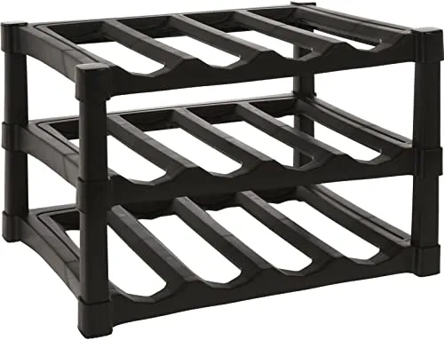 Weinregal 12 Flaschen Aufbewahrung aus Kunststoff - Weinregal für 12 Flaschen, aus robustem Kunststoff, ideal zur stilvollen Aufbewahrung und Präsentation Ihrer Weine.