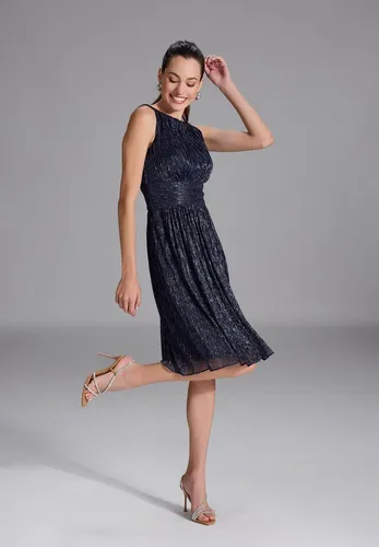 SWING Cocktailkleid Plissee blau 32 in blau von Swing