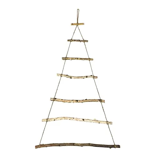Oblique Unique Holz Weihnachtsbaum Wanddeko 100 cm – DIY Tannenbaum aus Ästen – Natürliche Hängedeko für Adventskalender, Weihnachten und festliche Dekoration