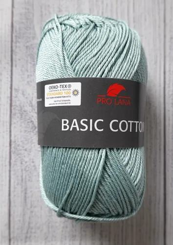 50g Wolle Pro Lana Basic Cotton 100%BW Strickgarn Farbe 60 Pastell Türkis Häkeln