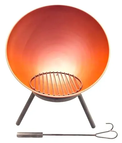 Jet-Line® Feuerschale NAVARO 56 cm | Outdoor Feuerstelle - Grills - Robuste Feuerschale in Rostoptik mit integriertem Drehmechanismus für gezielte Wärmeabstrahlung und sicherem Stand auf unebenen Flächen.