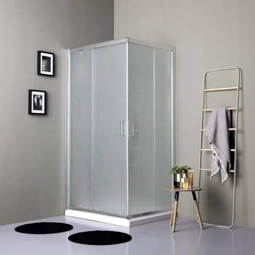 Giada Satinierte Duschkabine 100x80 cm mit Eckeinstieg