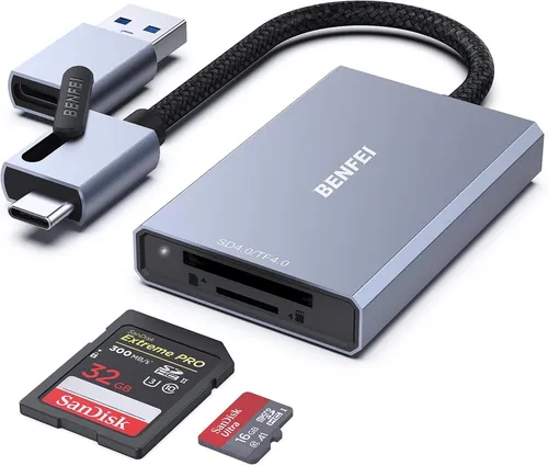 BENFEI SD 4.0 Kartenleser, USB-C/USB-A 2-in-1 von Benfei