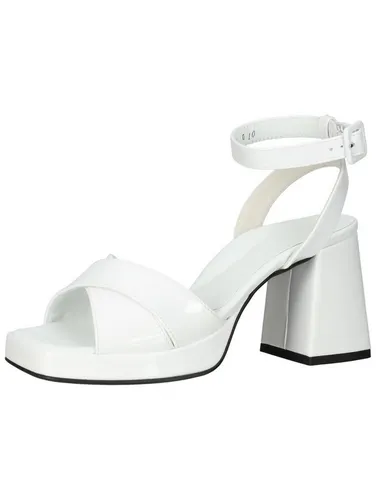 Paul Green 6027-02x Sandalette - Elegante Riemchen-Sandalen - Damen Sandalette von Paul Green in Weiß mit modischem Plateau. Aus hochwertigem Kunstlackleder und Echtleder-Innenfutter für optimalen Tragekomfort. Ideal für stilvolle Auftritte.