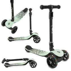 MoMi SAN 2-in-1 3-Rad-Kinderroller mit LED-Rädern in grün von MoMi