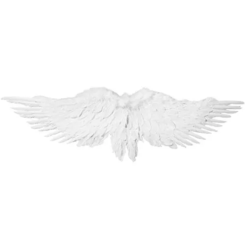 dressforfun 303395 Prachtvolle XXL Engelsflügel für Erwachsene, Accessoires für Engelskostüm, 117 x 33 cm, weiß