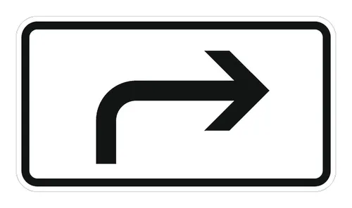 Adco Zusatzschild 1000-21 Rechtsabbiegerpfeil, 330 x 600 mm - Warn- & Hinweisschilder, mit RAL-Gütezeichen für höchste Qualität und Sicherheit im Straßenverkehr.