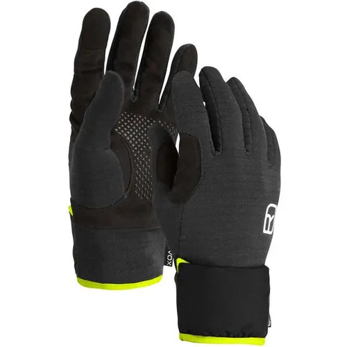 Ortovox Glove Fleece Grid Cover Handschuhe Herren - black raven 9.5 - Handschuhe für anspruchsvolle Skitouren, winddicht, wasserabweisend und mit perfektem Grip dank Silikonbeschichtung. Ideal für lange Aufstiege und rasante Abfahrten.