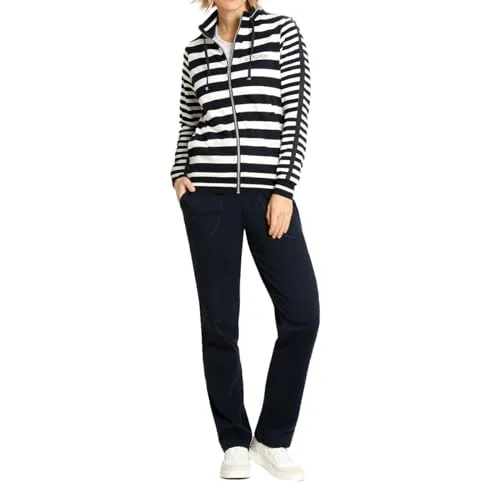 hajo Homewear Anzug, Klima-Komfort - Bequemer Anzug mit Trojerkragen und ansprechendem Ringel-Design. Trocknerbeständig und atmungsaktiv, ideal für entspannten Komfort im Alltag.