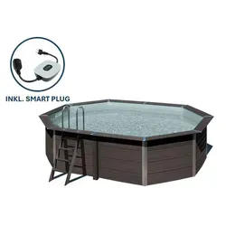 Produktbild Gre Composite Pool oval grau, 524 x 386 x 124 cm