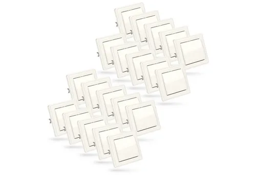 ABSINA Lichtschalter 20x Unterputz Taster - Bruchsicher und vielseitig - Lichtschalter für Unterputz-Installation, bruchsicherer Kunststoff, ideal für Wohn- und Arbeitsräume, einfache Installation mit Klemmanschluss, Lieferung enthält 20 Stück.