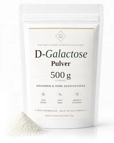Hochreines D-Galactose Pulver 500g – Milder Einfachzucker für vielseitige Verwendung